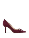 Jimmy Choo Saresa Crystal-buckle 85mm Pumps In Black