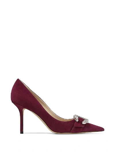 Jimmy Choo Saresa Crystal-buckle 85mm Pumps In Black