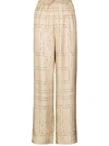 TOTÊME VIZELLE MONOGRAM SILK TROUSERS