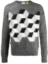 MONCLER GEOMETRIC-MOTIF KNITTED JUMPER