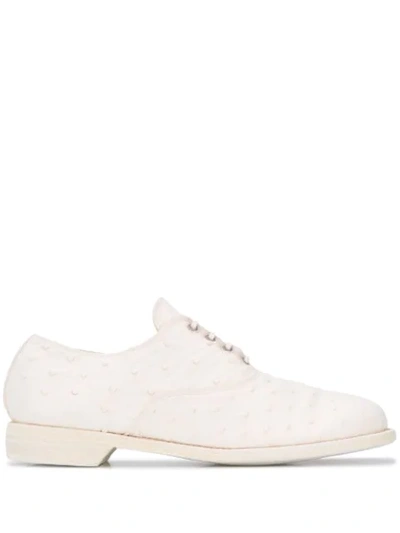 Guidi Round Toe Derby Shoes In White