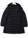 Moncler Hooded Padded Coat In Blue