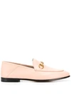 Gucci Brixton Collapsible-heel Leather Loafers In Beige