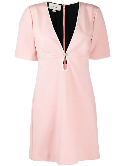 Gucci Petal Cut-out Mini Dress In Pink