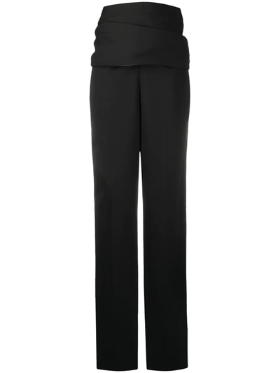 Y/project Black High Waist Wrapped Tailored Trousers