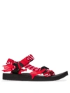 Arizona Love Trekky Bandana-print Flat Sandals In Red Bandana