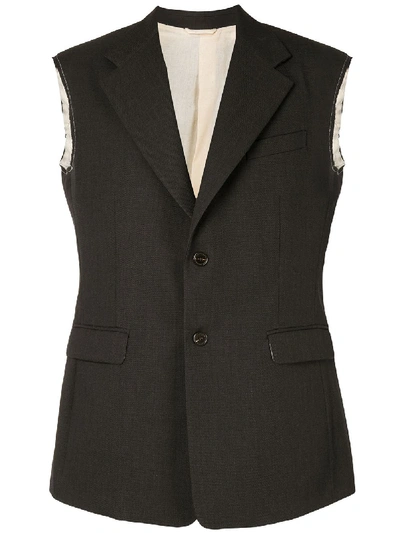 Raf Simons Single-breasted Vest In Brown