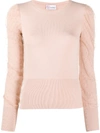 RED VALENTINO PUFF SLEEVE KNITTED TOP