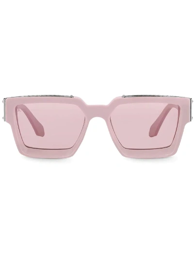 Pre-owned Louis Vuitton Metal-trimmed Square Sunglasses In Pink