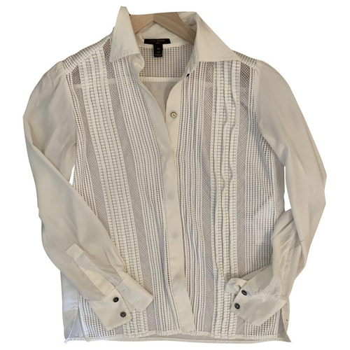 Pre-Owned Louis Vuitton White Silk Leather Jacket | ModeSens