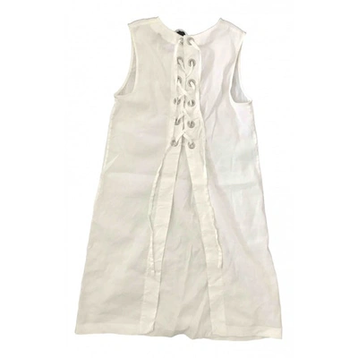 Pre-owned Theory White Linen Dress