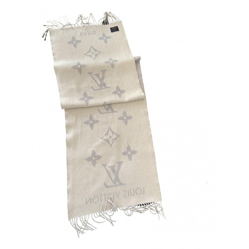 Pre-Owned Louis Vuitton Reykjavik Grey Cashmere Scarf | ModeSens