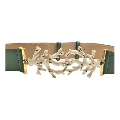 Pre-owned Blumarine Green Leather Belt