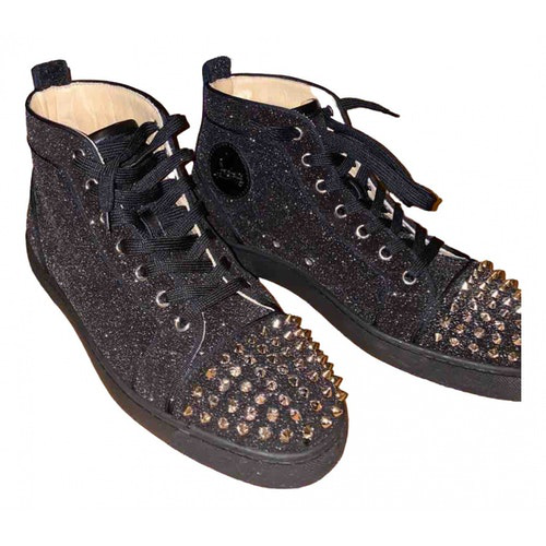 black studded louboutin trainers
