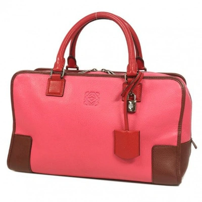 Pre-owned Loewe Amazona Pink Leather Handbag