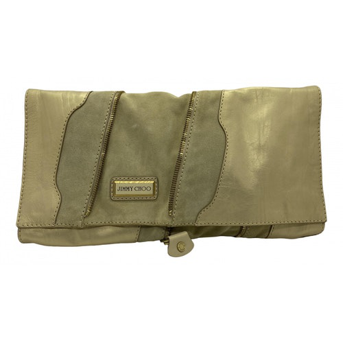 Pre-Owned Jimmy Choo Beige Leather Clutch Bag | ModeSens