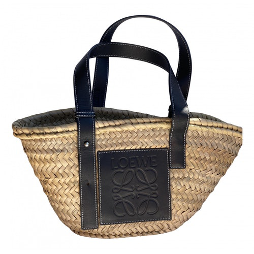 PreOwned Loewe Basket Bag Black Wicker Handbag ModeSens