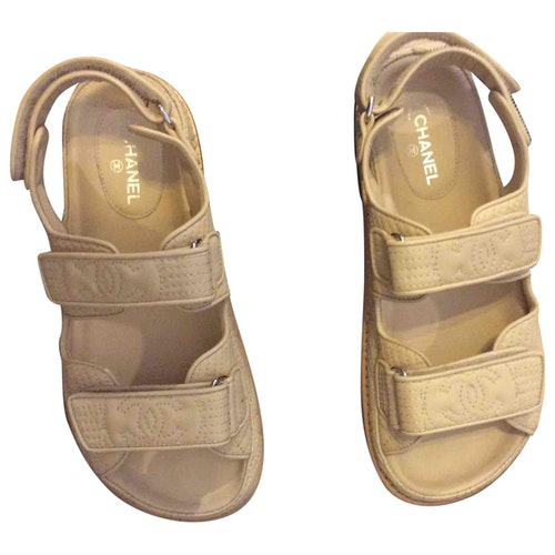 tan chanel sandals