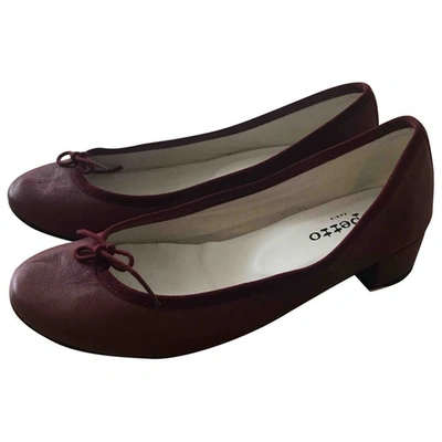 Pre-owned Repetto Burgundy Leather Ballet Flats