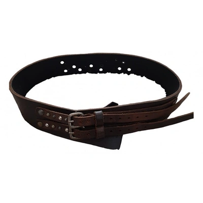 Pre-owned Diesel Leather Belt In Brown