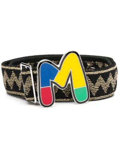 M Missoni 经典logo标牌扣环腰带 In Black