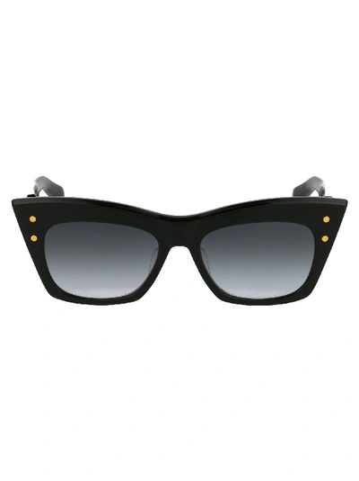 Balmain Sunglasses In Black Black Rhodium W/dark Grey To Clear Ar