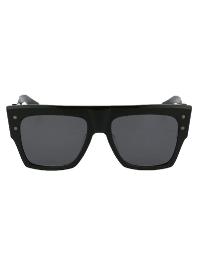 Balmain Sunglasses In Black Black Rhodium W/dark Grey Ar