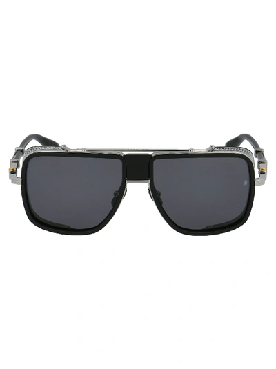 Balmain Sunglasses In Black Palladium Matte Black Silver Dark Grey Ar