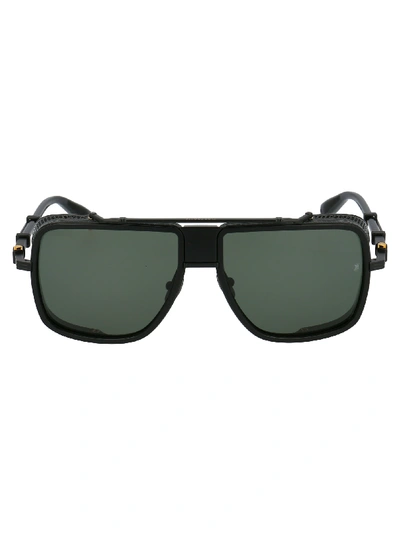 Balmain Sunglasses In Matte Black Black Urushi Gun Metal W/g Ar