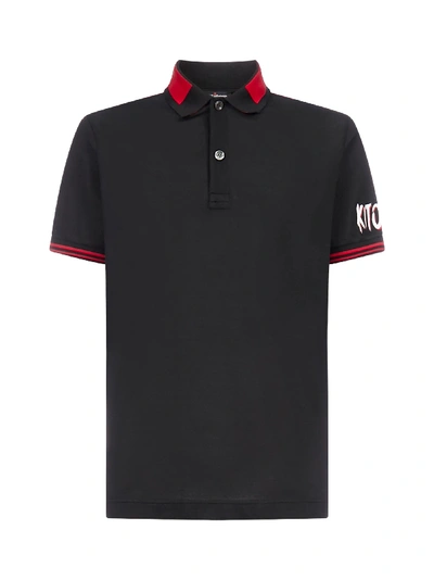 Kiton Logo-print Polo Shirt In Black