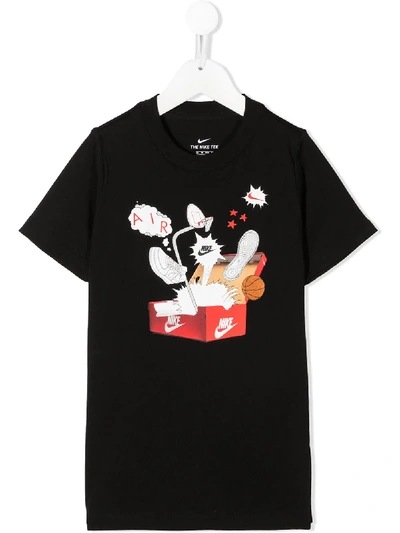 Nike Big Kids Graphic-print T-shirt In Black