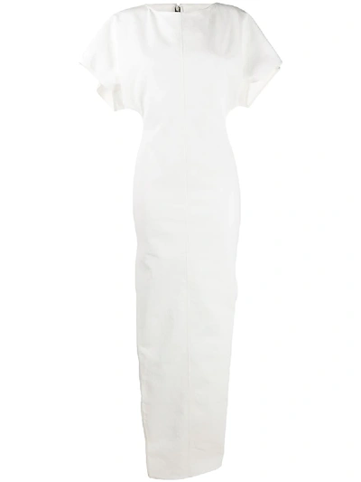 Rick Owens Short Sleeve Side Slit Dress In White