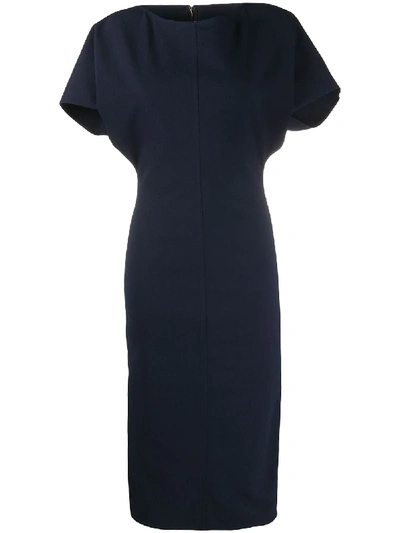 Rick Owens Fitted Side Slit Dress In Blue