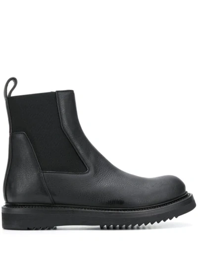 Rick Owens Round Toe Elasticated Boots In Black
