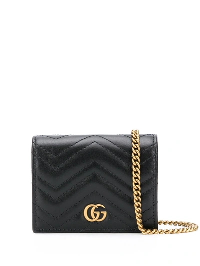 Gucci Gg Marmont Chain Wallet In Black