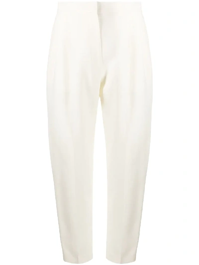 Alexander Mcqueen Tapered Cropped Trousers In Neutrals