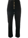DONDUP ORNATE BUTTON CROPPED JEANS