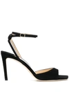 JIMMY CHOO MORI 85MM SUEDE SANDALS