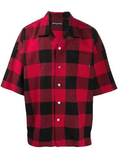 Mastermind Japan Checkered-print Short-sleeved Shirt In Red