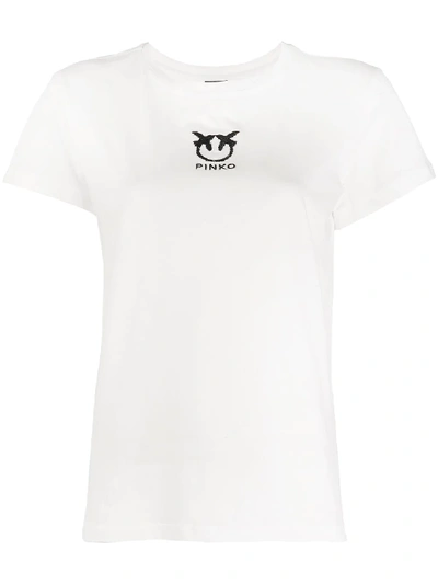 Pinko Logo刺绣棉t恤 In White