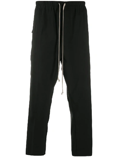 Rick Owens Drawstring Cropped Trousers In Black