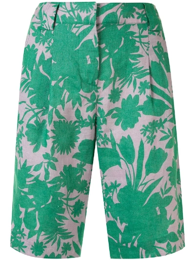 Alexis Talbot Botanical Print Shorts In Green