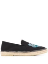 Kenzo Black Classic Tiger Espadrilles In Black,blue,light Blue
