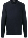 ROBERTO COLLINA CREW NECK COTTON-BLEND SWEATER