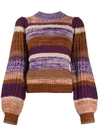 ULLA JOHNSON SAMARA PATCHWORK-KNIT JUMPER