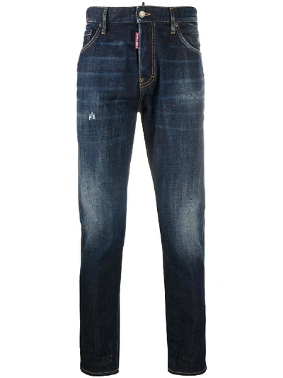 Dsquared2 Patch-embroidered Skinny Jeans In Blue