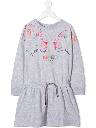 Kenzo Kids' Little Girl's & Girl's Iconic Fleece Dress In Grey