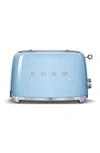 Smeg 50s Retro Style Two-slice Toaster In Pastel Blue