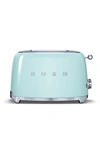 Smeg Green Retro-style 2 Slice Toaster In Pastel Green