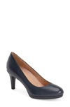 Naturalizer 'michelle' Almond Toe Pump In Navy Leather